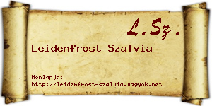 Leidenfrost Szalvia névjegykártya
